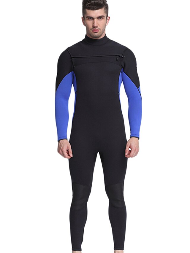  MYLEDI Homme Combinaison  Intégrale 3 mm Néoprène Combinaisons Chaud Etanche Manches Longues Fermeture Eclair Dorsale - Natation Plongée Surf