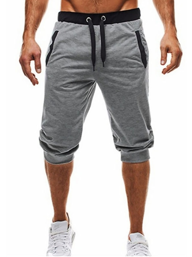  Men‘s Basic Daily wfh Sweatpants / Shorts Pants - Solid Colored Black Dark Gray Light gray L XL XXL