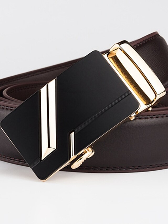  Men's Waist Belt Leather Belt Solid Colored / Geometric