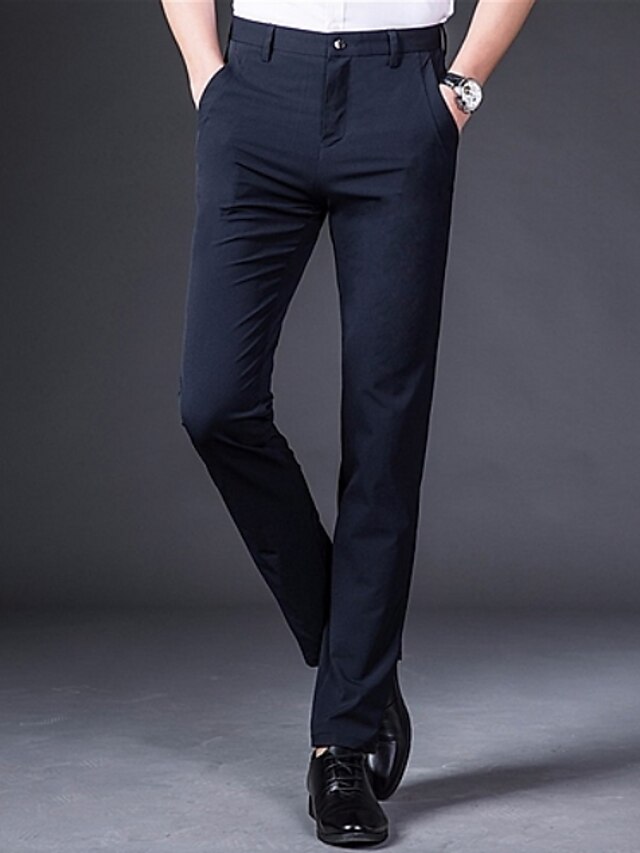 Men's Basic Slim Chinos Pants - Solid Colored 2023 - US $21.99