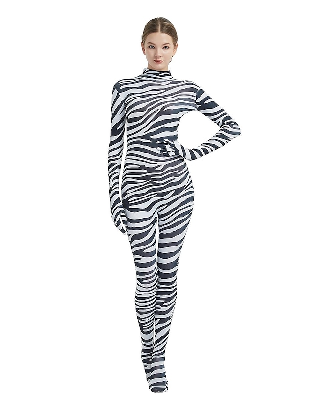  Patterned Zentai Suits Cosplay Costume Catsuit Adults' Latex Spandex Lycra Elastic Cosplay Costumes Stylish Special Design Chic & Modern Men's Women's Animal Fur Pattern Zebra Halloween Carnival