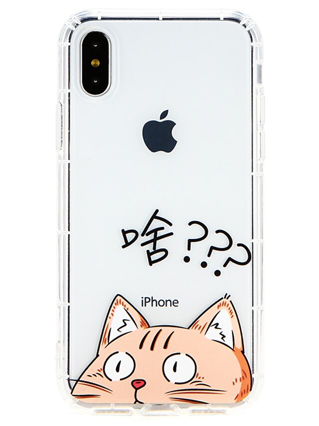  Etui Käyttötarkoitus Apple iPhone X / iPhone 8 Plus / iPhone 8 Ultraohut Takakuori Kissa Pehmeä TPU