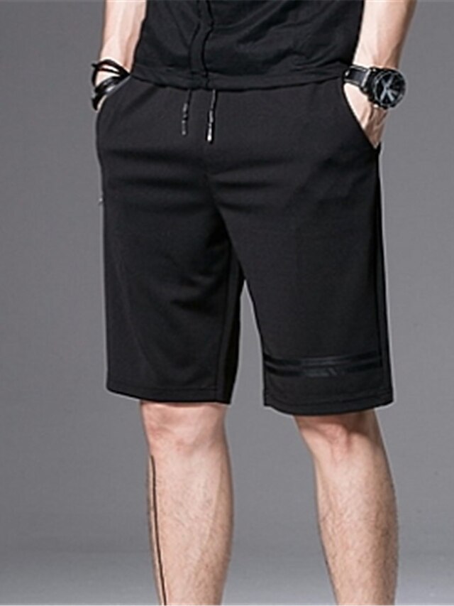  Men's Basic Daily Chinos / Shorts Pants - Solid Colored Black M L XL