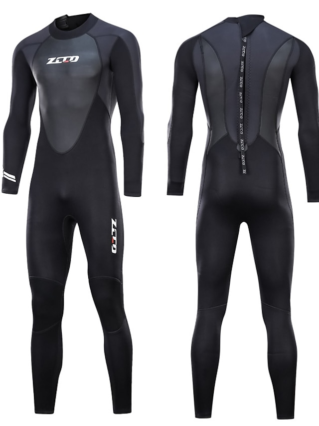  ZCCO Men's Full Wetsuit 3mm SCR Neoprene Diving Suit Thermal Warm UPF50+ Breathable High Elasticity Long Sleeve Full Body Back Zip - Swimming Diving Surfing Scuba Patchwork Spring Summer Winter
