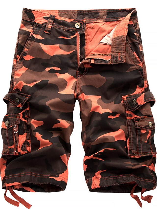 Mens Clothing Mens Bottoms | Mens Basic Shorts Tactical Cargo Cargo Shorts Pants Beach Mid Waist Blue Purple Khaki Red 29 30 31 