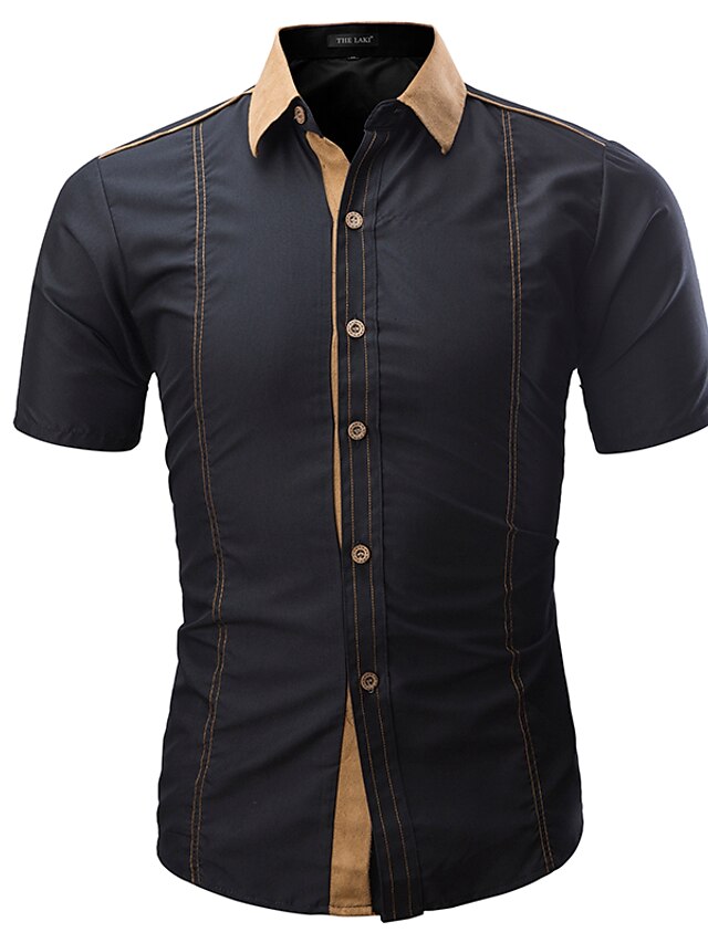 Mens Clothing Mens Shirts | Mens Shirt Simple Classic Collar Shirt Collar Daily Meeting Short Sleeve Tops Work Basic Casual Offi