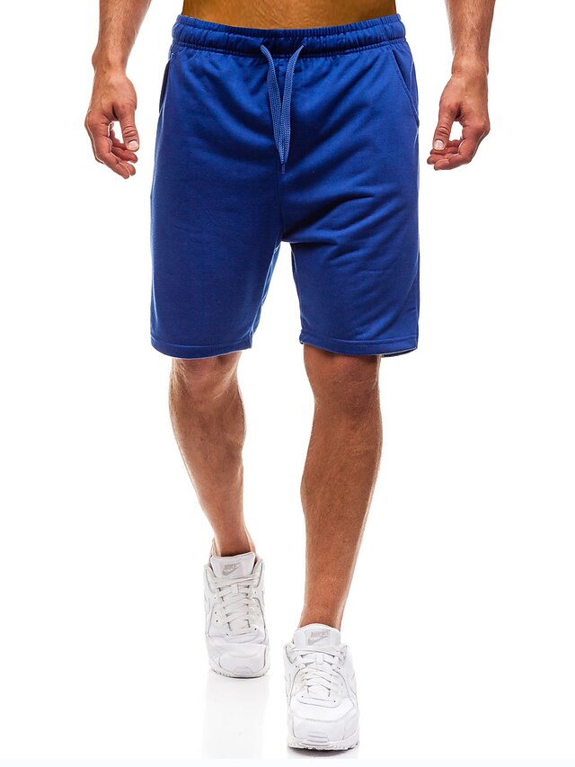  Men's Basic / Street chic Daily Sports Sweatpants / Shorts Pants - Solid Colored Cotton Dark Gray Light gray Royal Blue L XL XXL / Summer