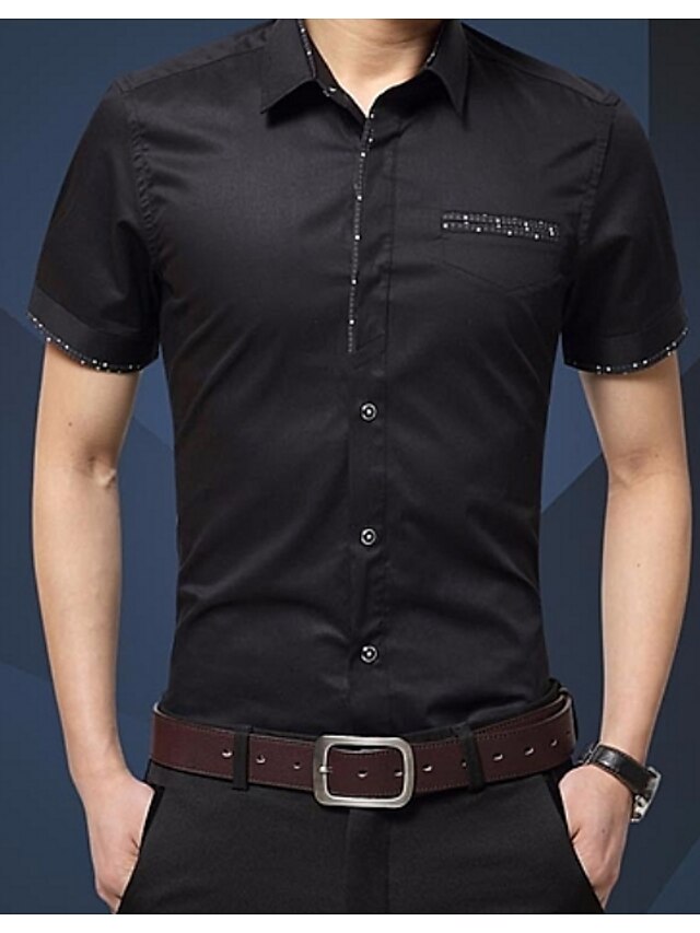  Men's Basic Shirt - Solid Colored / Short Sleeve