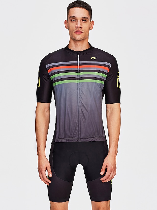  Malciklo Herr Cykeltröja med Haklapp-shorts Bergscykling Vägcykling Vit Svart Frankrike Cykel Haklappshorts Tröja Lykra Polyester Anatomisk design Snabb tork Reflexremsa Bakficka sporter Frankrike