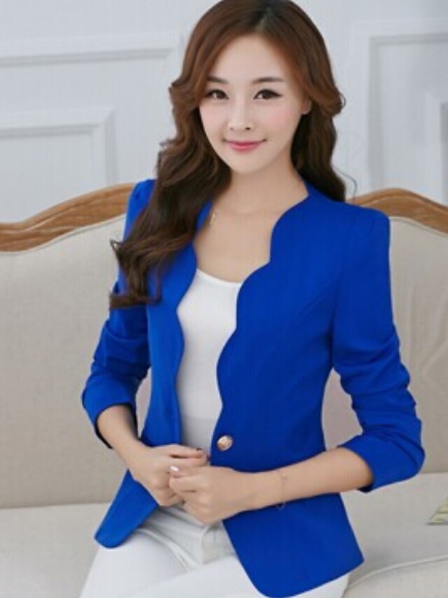 Women's Jacket Daily Valentine's Day Fall & Winter Short Coat Basic Jacket Long Sleeve Solid