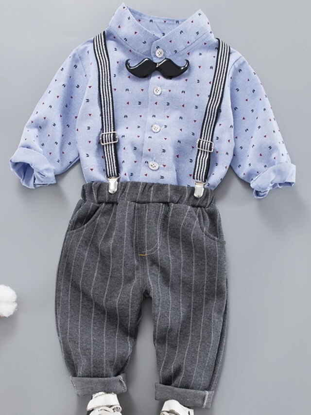 Baby Boys' Basic Daily Polka Dot Long Sleeve Regular Clothing Set Blushing Pink / Toddler