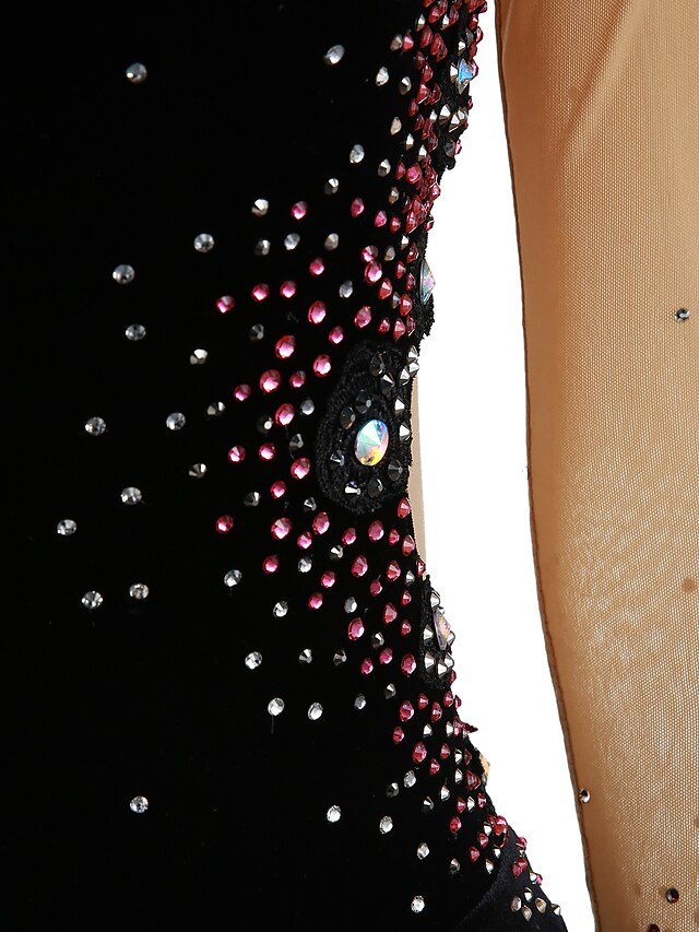 Figure Skating Dress Women's Girls' Ice Skating Dress Black White Dark