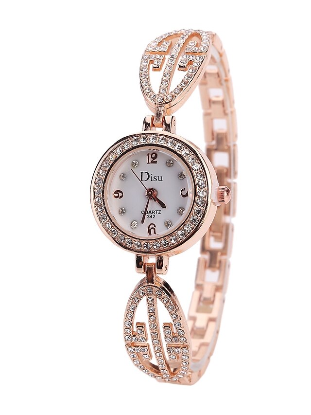  Women's Luxury Watches Bracelet Watch Wrist Watch Quartz Ladies Casual Watch Imitation Diamond Analog Rose Gold Gold / White Rose Gold / White / One Year