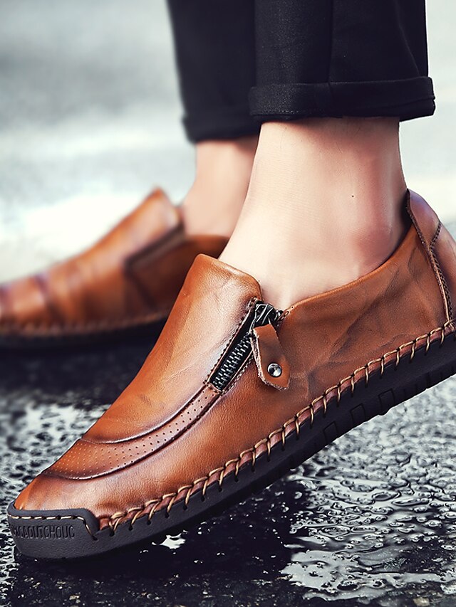  Men's Shoes Loafers & Slip-Ons Leather Casual Comfort Spring Summer