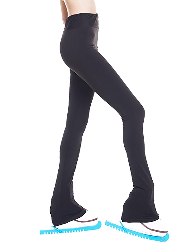  Pantalons de Patinage Artistique Femme Patinage Legging Tenue Noir / Jaune Noir / Rose rouge Noir + Violet velvet Haute élasticité Tenues de Sport Compétition Tenue de Patinage Chaud Fait à la main