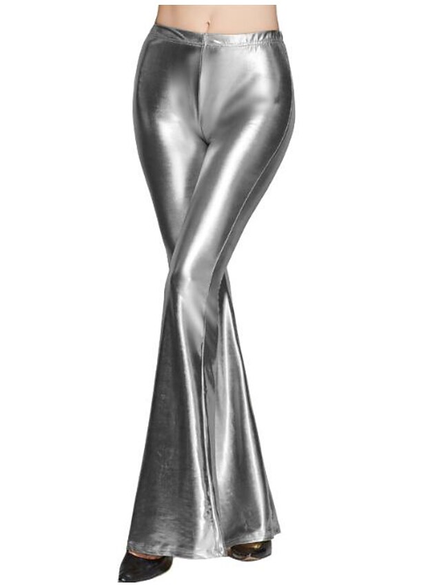  Γυναικεία Εξόδου Flare Παντελόνι - Μονόχρωμο Μαύρο Βυσσινί Χρυσό Τ M L