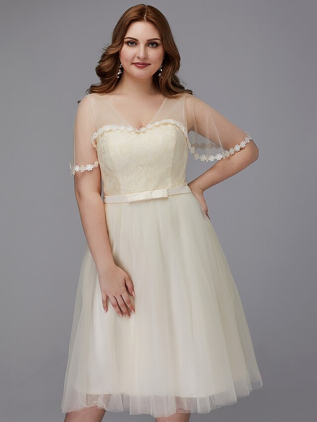 Simple Tulle and Lace Knee Length Party Dress , Formal Dresses , New Party Dress