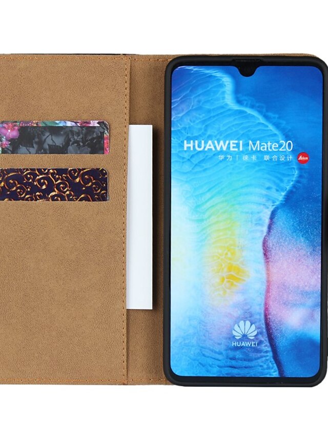  Case For Huawei Huawei Nova 3i / Huawei Honor 9i / Mate 10 Wallet / Card Holder / with Stand Full Body Cases Solid Colored Hard Genuine Leather
