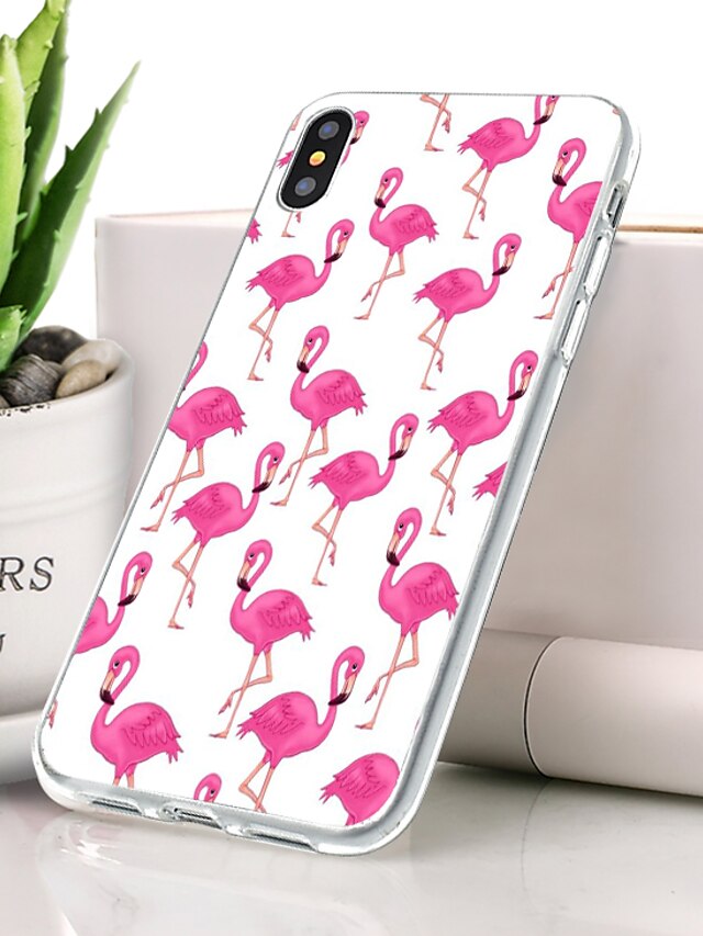  Capinha Para Apple iPhone XS Max Anti-poeira / Ultra-Fina / Estampada Capa traseira Flamingo / Animal Macia TPU