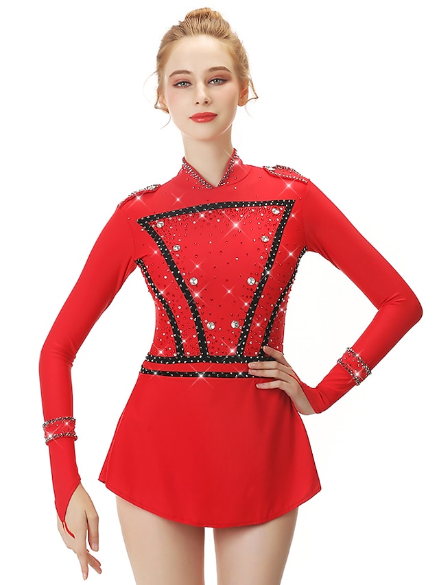 Figure Skating Dress Women's Girls' Ice Skating Dress Outfits Red ...
