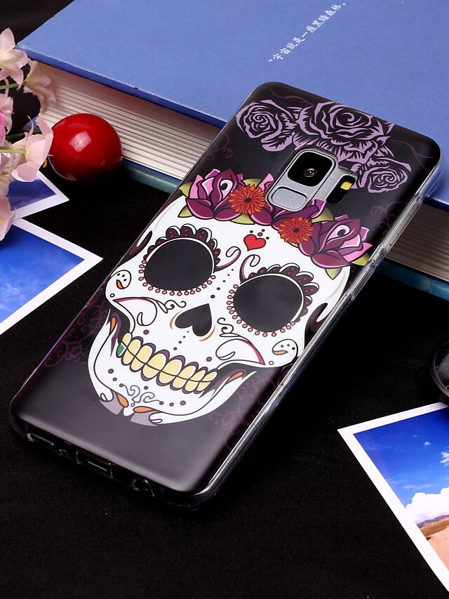  Case For Samsung Galaxy S9 / S9 Plus / S8 Plus IMD / Translucent Back Cover Skull Soft TPU