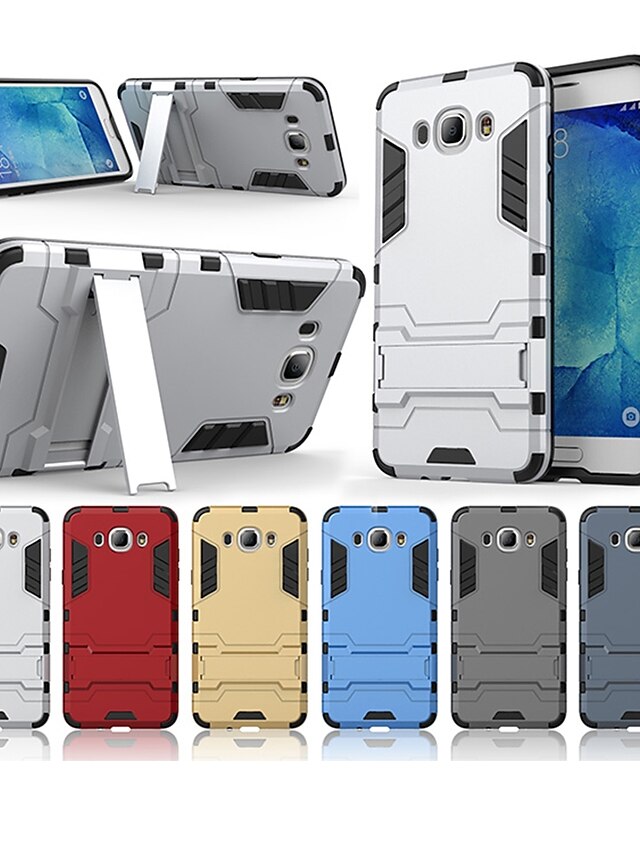  Case For Samsung Galaxy J7 (2016) Shockproof / with Stand Back Cover Solid Colored Hard PC