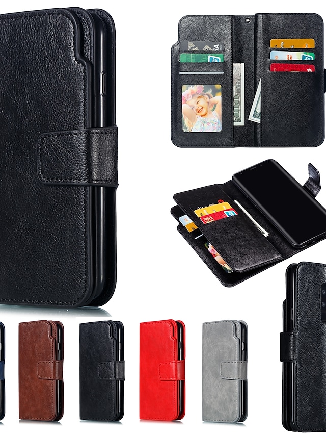  Case For Samsung Galaxy S9 / S9 Plus / S8 Plus Wallet / with Stand Full Body Cases Solid Colored Hard PU Leather