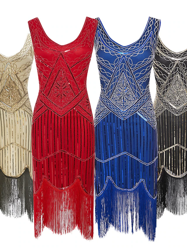 Tassel Roaring 20s 1920s The Great Gatsby Cocktail Dress Flapper Dress ...