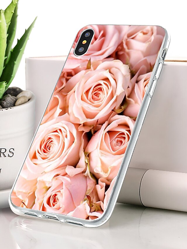  Case For Apple iPhone XS Dustproof / Ultra-thin / Pattern Back Cover Flower Soft TPU