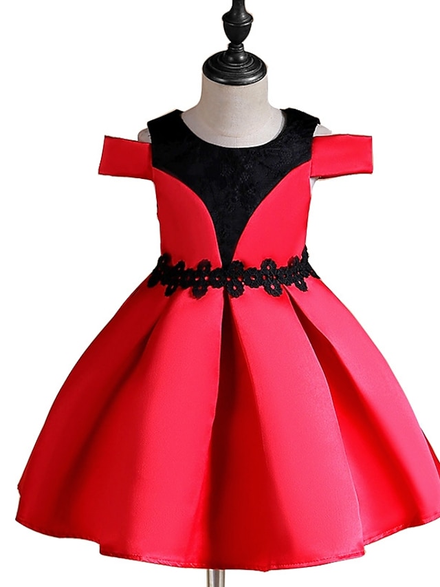  الفتيات كم قصير لون سادة 3D الجرافيك المطبوع فساتين أساسي فستان أطفال