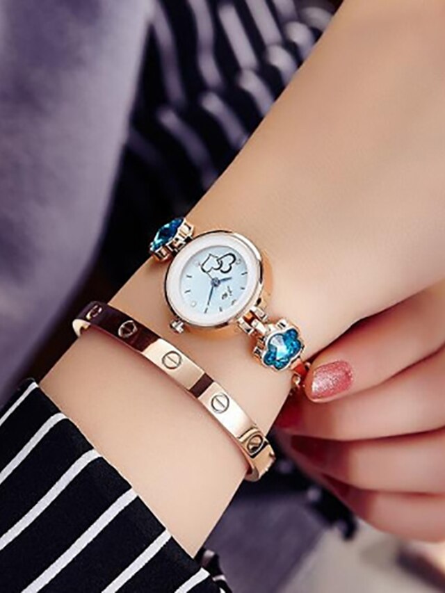  Women's Bracelet Watch Wrist Watch Quartz Ladies Casual Watch Analog Navy Navy / White Blue / Imitation Diamond