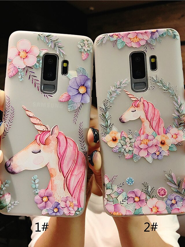 Case For Samsung Galaxy S9 / S9 Plus / S8 Plus Frosted / Translucent / Embossed Back Cover Unicorn Soft TPU