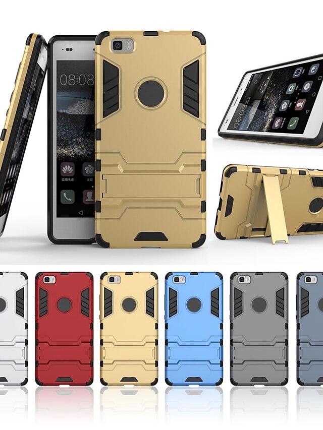  Case For Huawei Huawei P8 Lite Shockproof / with Stand Back Cover Solid Colored / Armor Hard PC