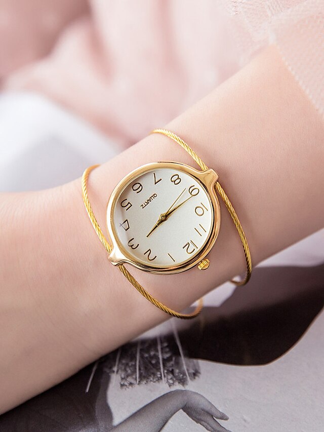  Women's Bracelet Watch Quartz Ladies Casual Watch Analog Golden Silver