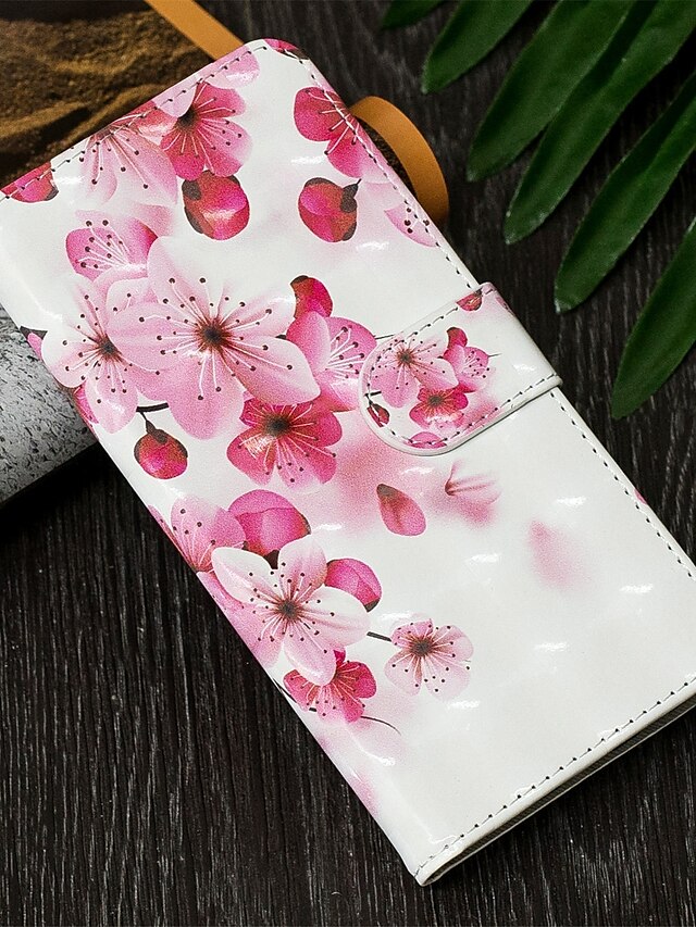  Custodia Per Samsung Galaxy J7 (2017) / J6 (2018) / J6 Plus A portafoglio / Porta-carte di credito / Con supporto Integrale Fiore decorativo Resistente pelle sintetica