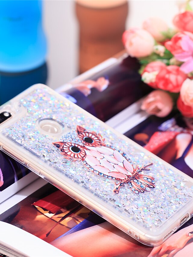  Case For Huawei Huawei Honor 7C(Enjoy 8) Shockproof / Glitter Shine Back Cover Owl / Glitter Shine Soft TPU