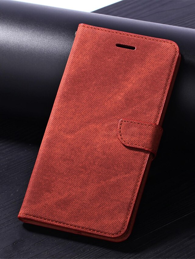  Case For Samsung Galaxy J7 (2017) / J6 (2018) / J6 Plus Wallet / Card Holder / with Stand Full Body Cases Solid Colored Hard PU Leather