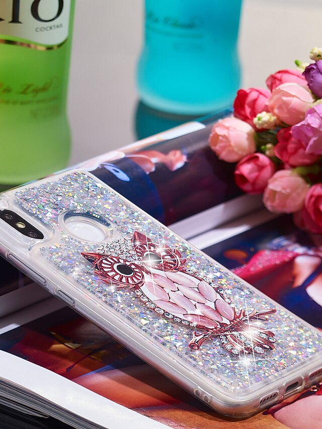  Case For Xiaomi Xiaomi Mi 8 Shockproof / Glitter Shine Back Cover Owl / Glitter Shine Soft TPU