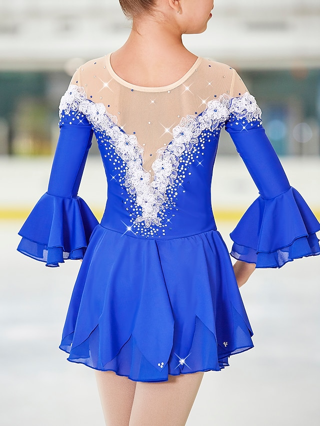 Figure Skating Dress Women's Girls' Ice Skating Dress Violet White