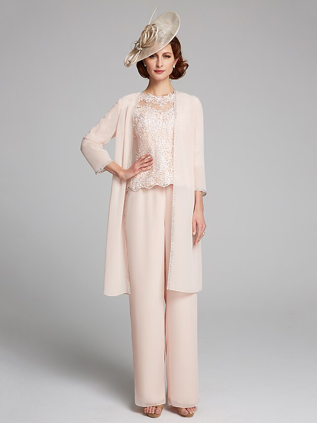 Jumpsuit / Pantsuit Mother of the Bride Dress Formal Plus Size Elegant ...