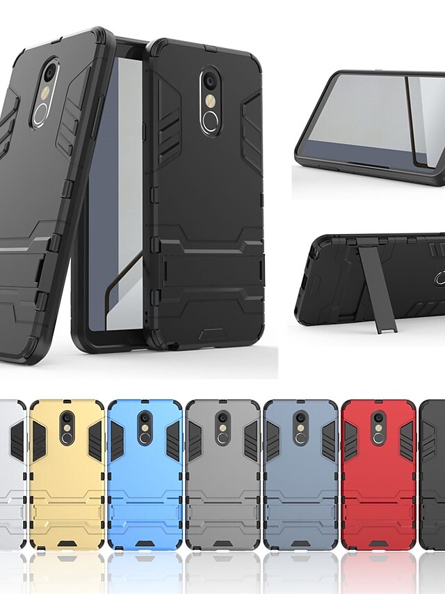  Case For LG LG Stylo 4 Shockproof / with Stand Back Cover Solid Colored / Armor Hard PC