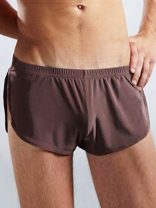  Herr Kalsong 1 st. Underkläder Solid färg Nylon Syntetiskt siden Super sexig Vit Svart Grå S M L