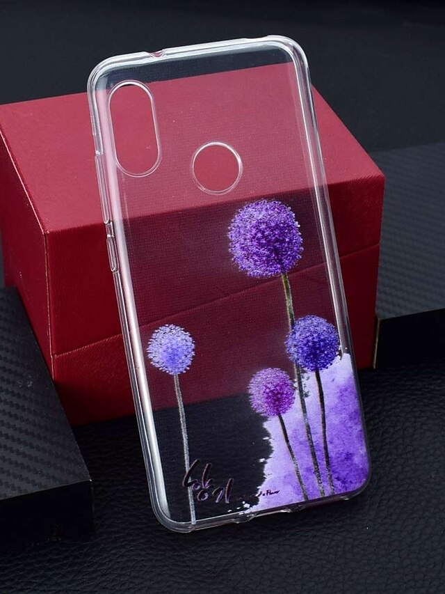  Case For Xiaomi Xiaomi Redmi Note 6 / Xiaomi Pocophone F1 / Xiaomi Redmi 6 Pro Transparent / Pattern Back Cover Dandelion Soft TPU