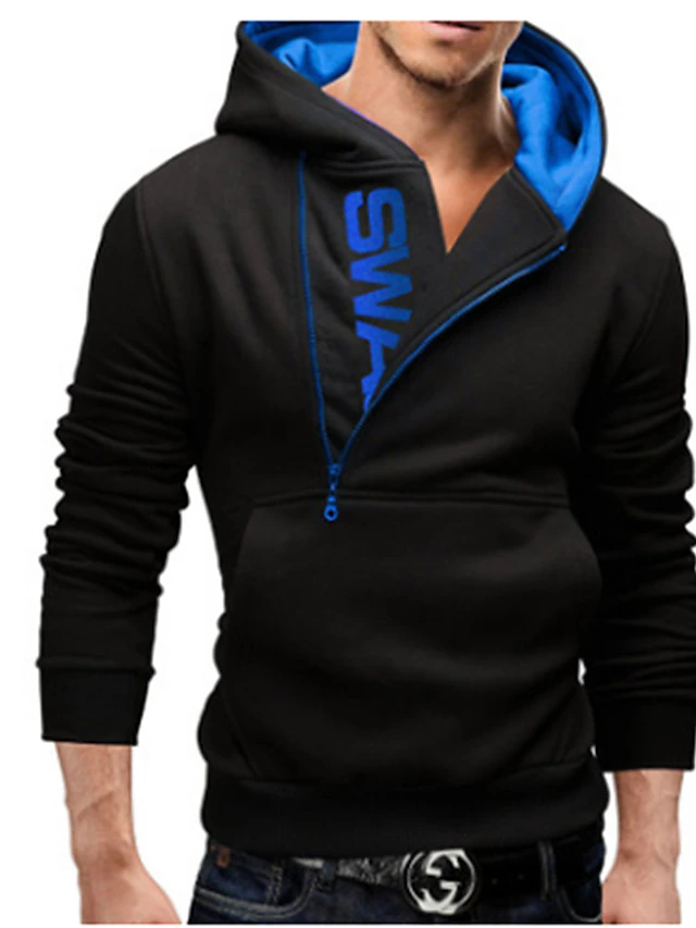 Men's Hoodie Black Yellow Red Navy Blue Royal Blue Hooded Cotton Active Cool Winter Clothing Apparel Hoodies Sweatshirts Long Sleeve 8