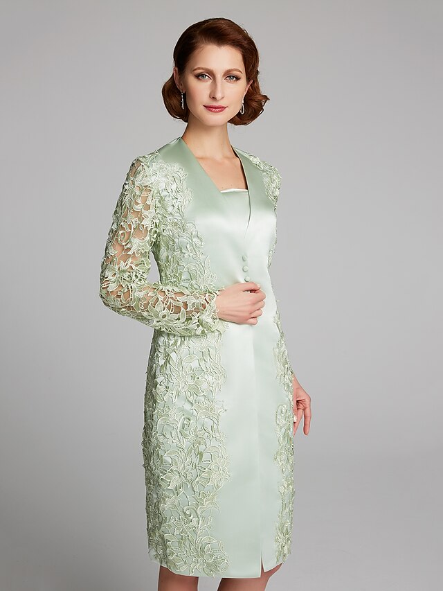  Long Sleeve Coats / Jackets Lace / Satin Wedding / Party / Evening Women's Wrap With Buttons / Appliques / Split Joint