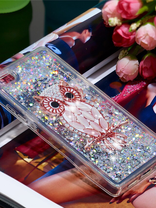  Case For Huawei Huawei P8 Lite Shockproof / Glitter Shine Back Cover Owl / Glitter Shine Soft TPU
