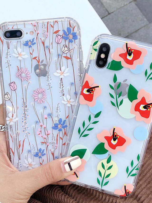  Case For Apple iPhone XS / iPhone XR / iPhone XS Max Transparent / Pattern Back Cover Flower Soft TPU