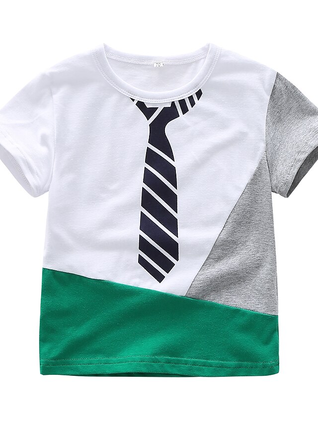  Bebis Pojkar Grundläggande Tryck Kortärmad T-shirt Vit / Småbarn