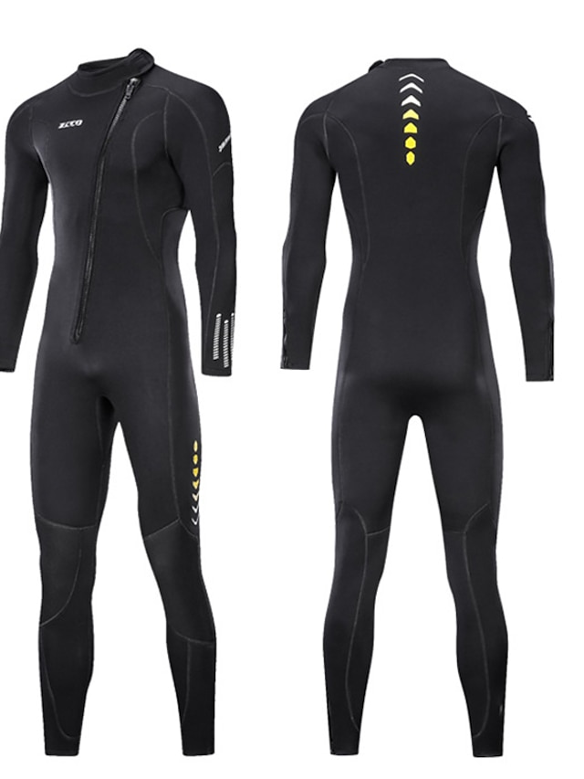  ZCCO Men's Full Wetsuit 3mm SCR Neoprene Diving Suit Thermal Warm UPF50+ Quick Dry High Elasticity Long Sleeve Full Body Front Zip - Swimming Diving Surfing Scuba Solid Color Summer Spring Winter