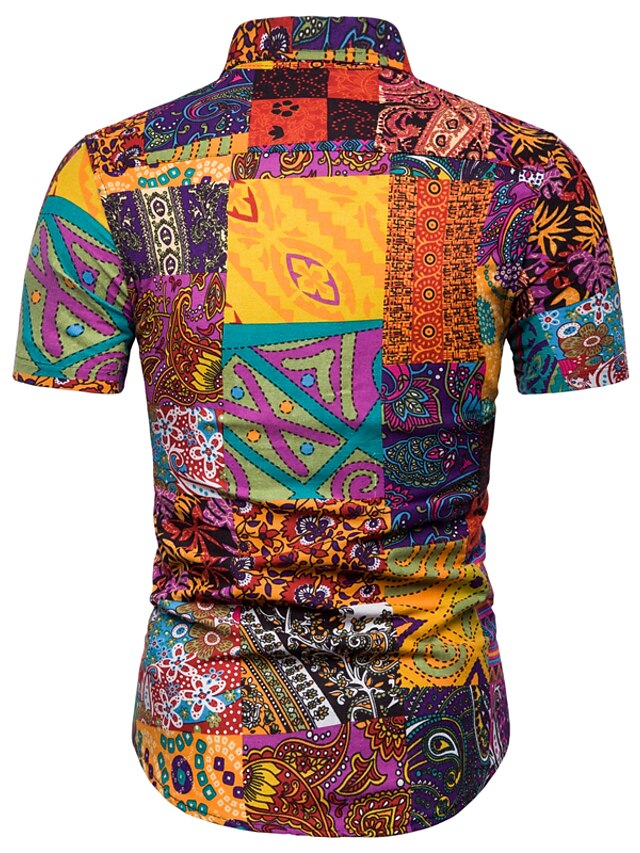 Men's Shirt Tribal Classic Collar Club Weekend Print Short Sleeve ...